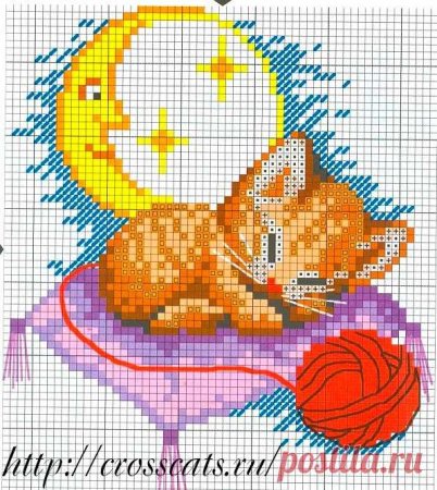 Детские вышивки крестиком кот