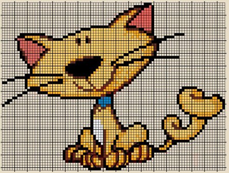 Вышивка котик