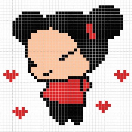 Рисунки по клеткам для девочек