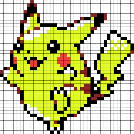Рисунки по клеточкам Пикачу