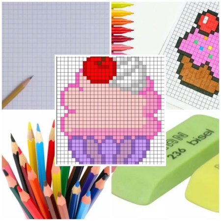 Рисунки по клеточкам в тетради канцелярия