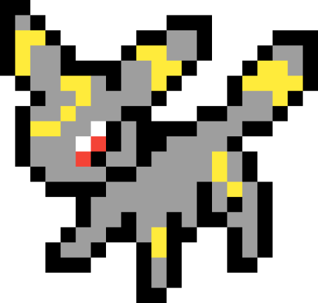 Пиксель арт покемон умбреон