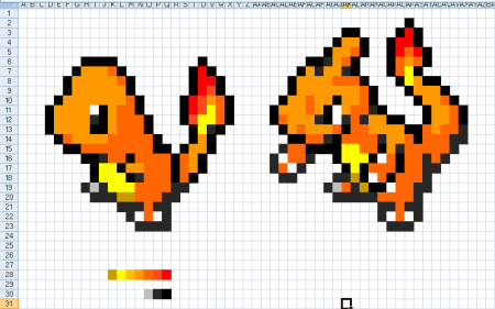 Покемоны по клеточкам маленькие