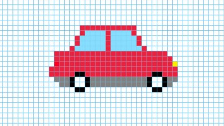 Рисование по клеточкам для детей машины