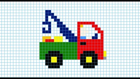 Значки машин по клеточкам