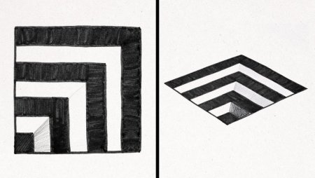 Рисунки в клетку иллюзия