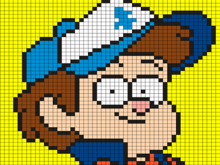 Диппер из Гравити Фолз по клеточкам