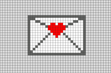 Пиксельное сердечко по клеточкам