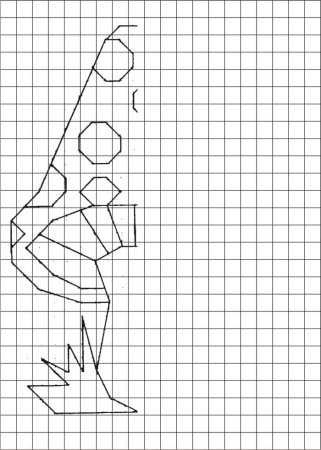 Дорисовать рисунок по клеточкам