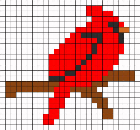 Рисование по клеточкам птицы