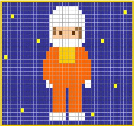 Рисование по клеточкам космонавт