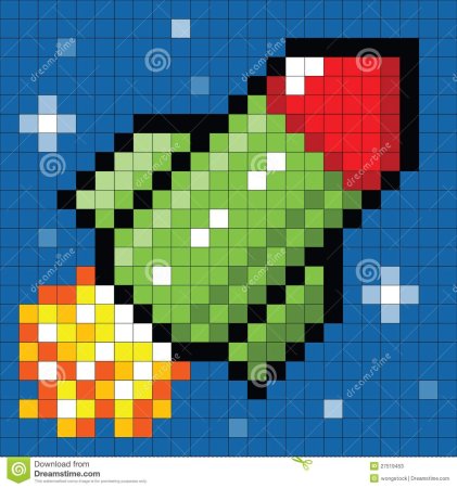 Рисунки по клеточкам космос