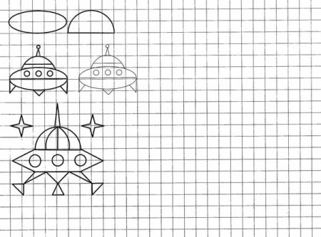 Космос по клеточкам для дошкольников