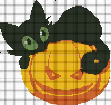 Вышивка крестом тыквы Хэллоуин