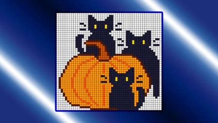 Рисование по клеточкам Хэллоуин