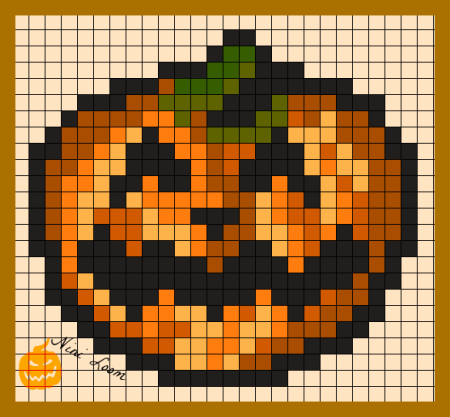 Хэллоуинская тыква по клеточкам