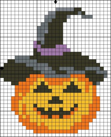 Тыква по клеточкам в тетради