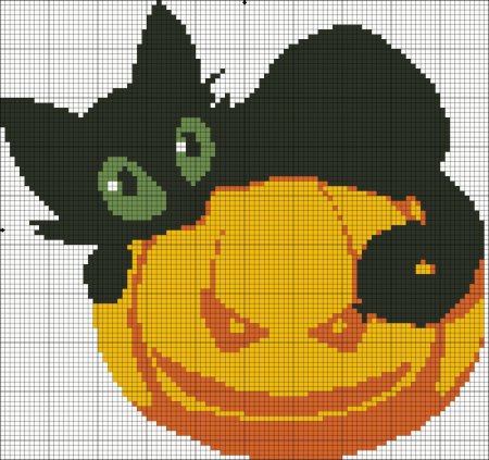 Хэллоуинская тыква пиксель арт