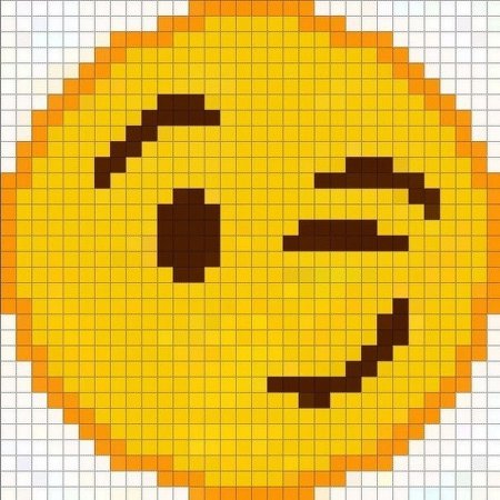 Рисование по клеткам смайлики