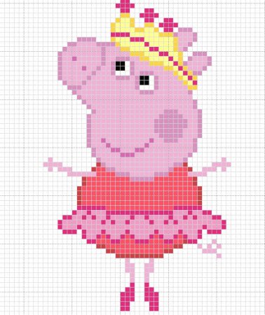 Свинка Пеппа вышивка крестиком