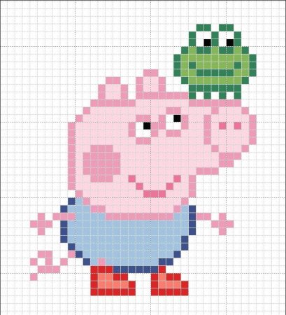 Свинка Пеппа вышивка крестом схемы