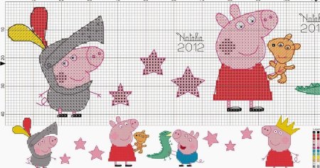 Схема вышивки Свинка Пеппа
