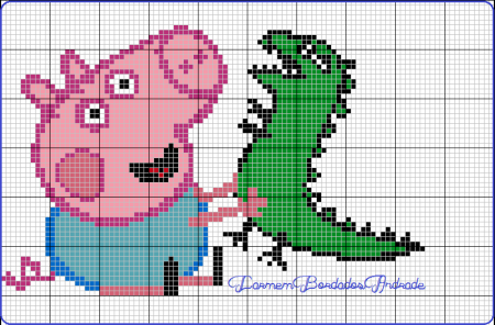 Свинка Пеппа по клеточкам