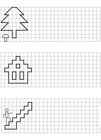 Рисунки по клеточкам длямдетей