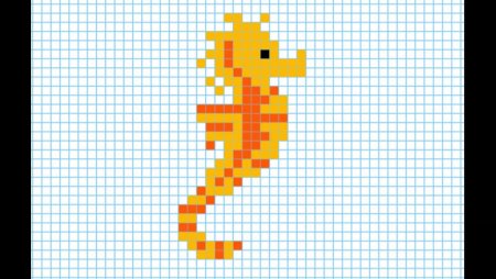 Морской конек по клеточкам