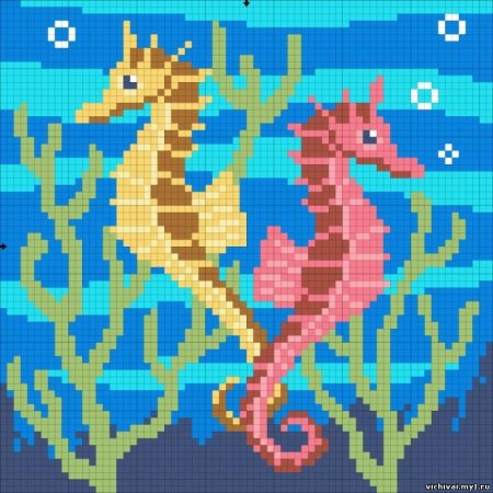 Вышивка крестом морской конек