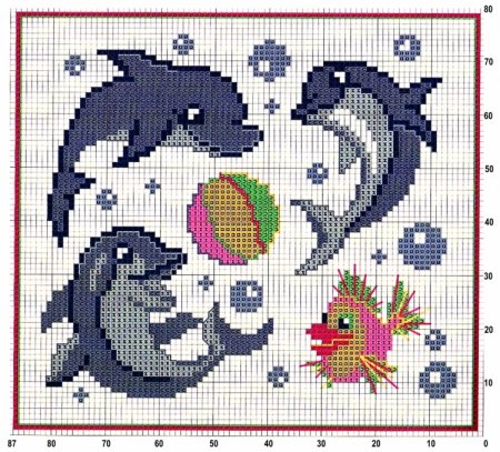 Дельфинчик вышивка