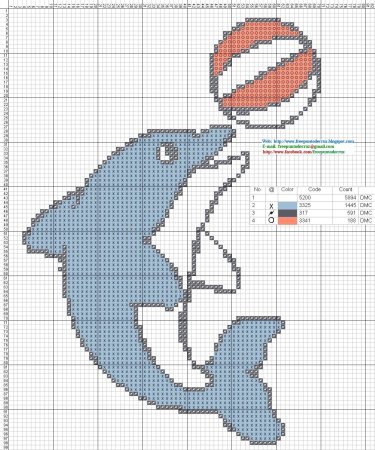 Вышивка крестом для начинающих Дельфин