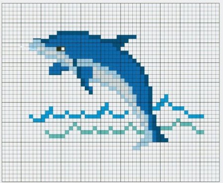 Жаккардовые узоры рыбки