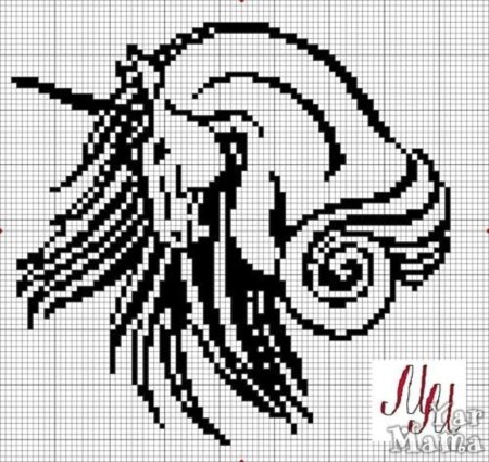 Рисование по точкам морской конёк