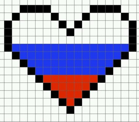 Флаг России по клеточкам
