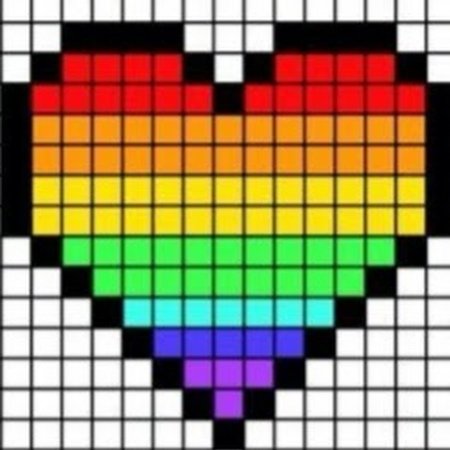 Сердечко по клеточкам в тетради