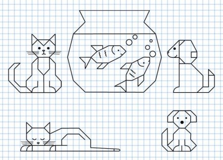 Рисование по клеткам карандашом