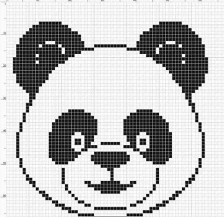 Рисунок панды по клеточкам для вязания (46 фото)