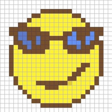 Рисование по клеткам смайлики