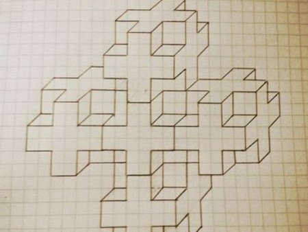 Объемные фигуры по клеточкам