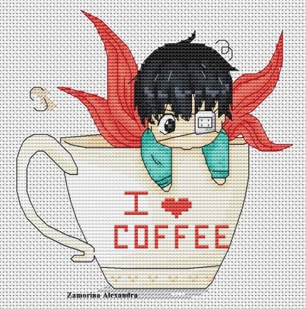 Схемы вышивки крестом аниме Токийский гуль