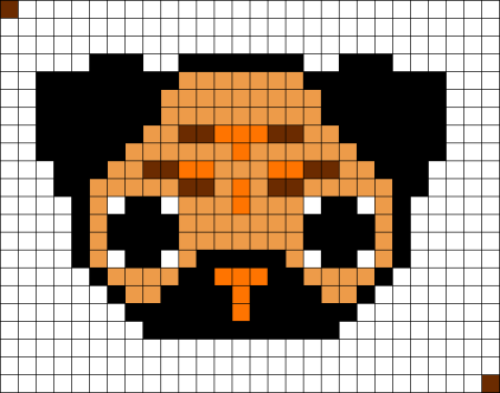 Мопс по клеточкам