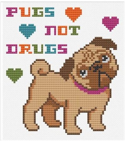 Вышивка Мопс схема
