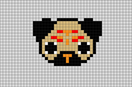 Мопс по клеточкам