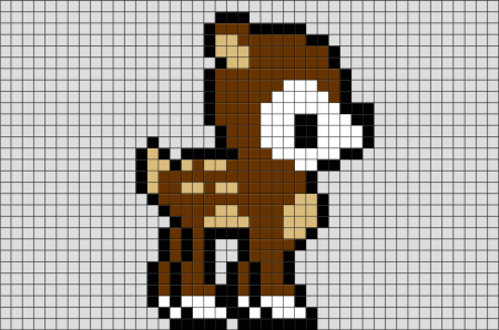 Олень по клеточкам