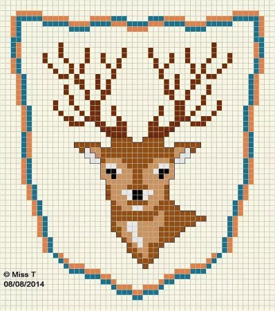 Вышивка крестом олени