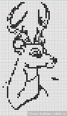 Рисование по клеткам олень