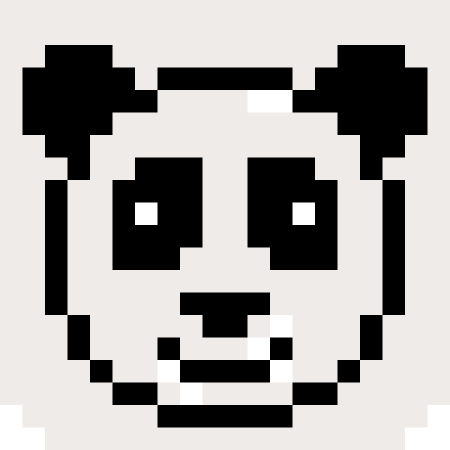 Панда по клеточкам в тетради