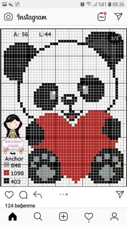 Рисунки по клеткам Панда