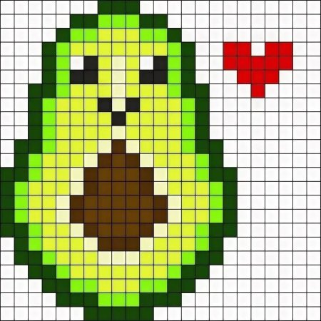 Авокадо по клеточкам
